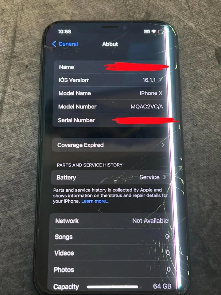 Apple iPhone X 64GB – Space Grey – Cracked Screen - photo 4