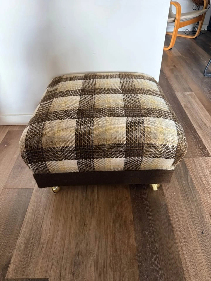 Large Rolling Retro-Style Ottoman / Footstool - photo 2