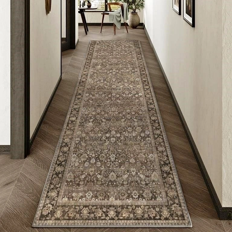 Hugear 2x8 Brown Vintage Runner Rug