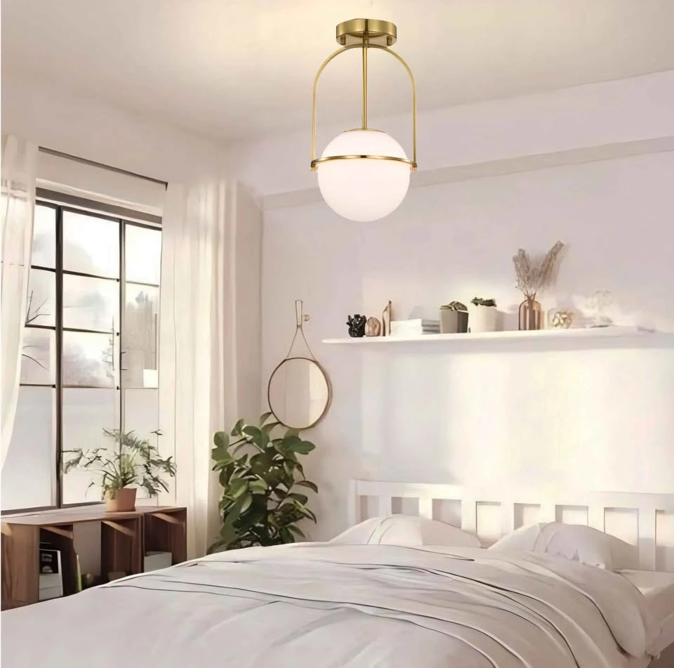 MCM Gold Globe Semi Flush Mount Ceiling Light - photo 2