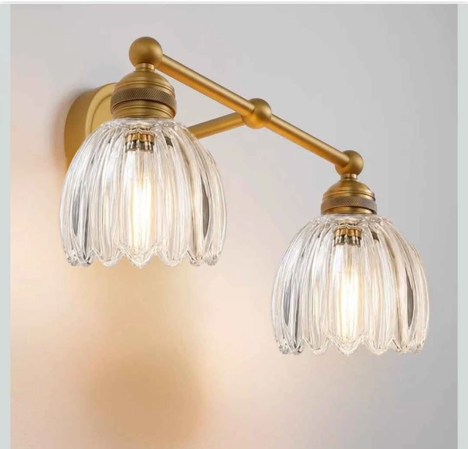 Vintage 2-Light Gold Bathroom Light Fixtures - photo 4