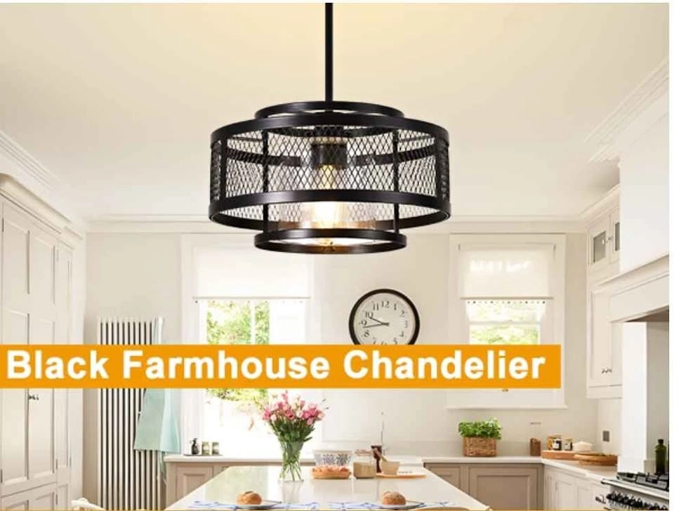 13" Black Modern Chandelier