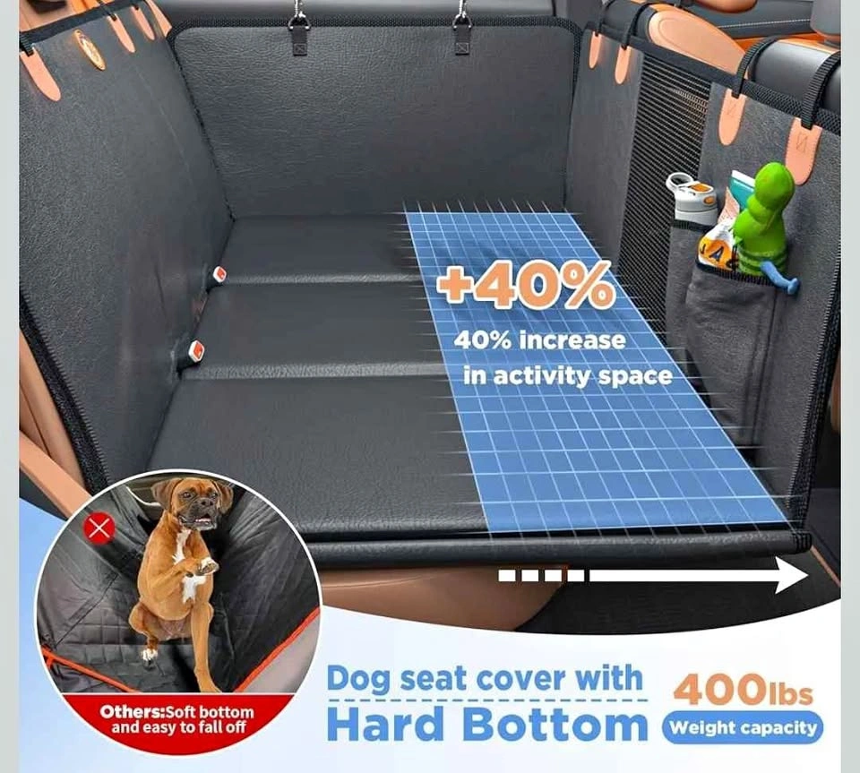Hard Bottom Dog Car Seat Cover, up to 400lbs
