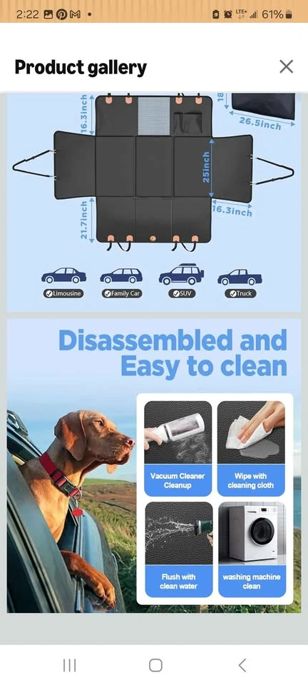 Hard Bottom Dog Car Seat Cover, up to 400lbs - photo 4
