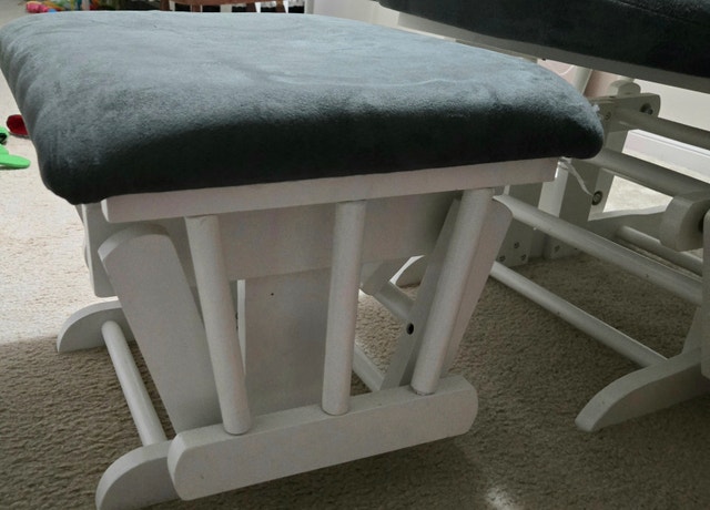 Wooden Rocking Chair & Stool - photo 2