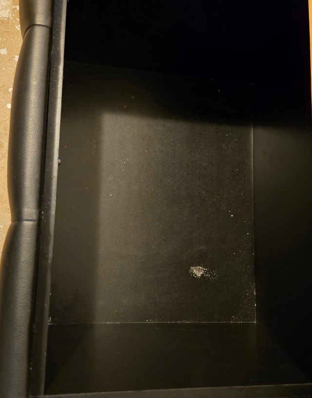 Black Leather Padded Night Stand with Crystal Jewel Detailing - photo 3