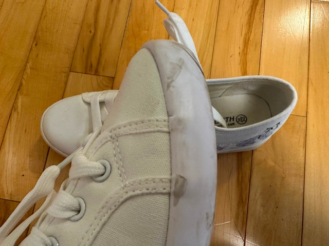 Unique White Canvas Shoes with Butterfly Print - photo 5