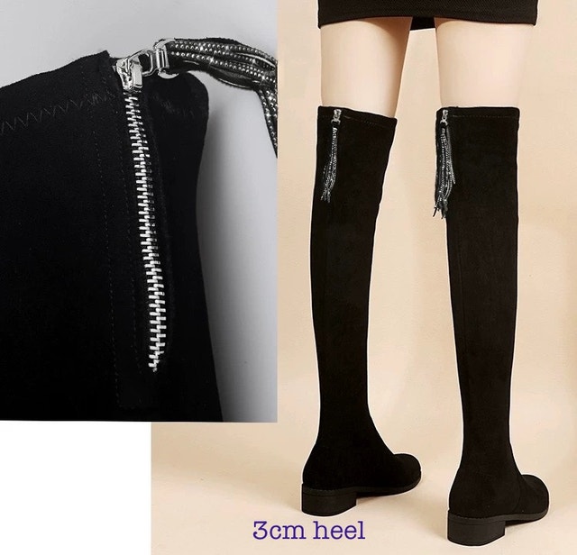 Size 8 BRAND NEW black fashion winter tall boots - photo 2