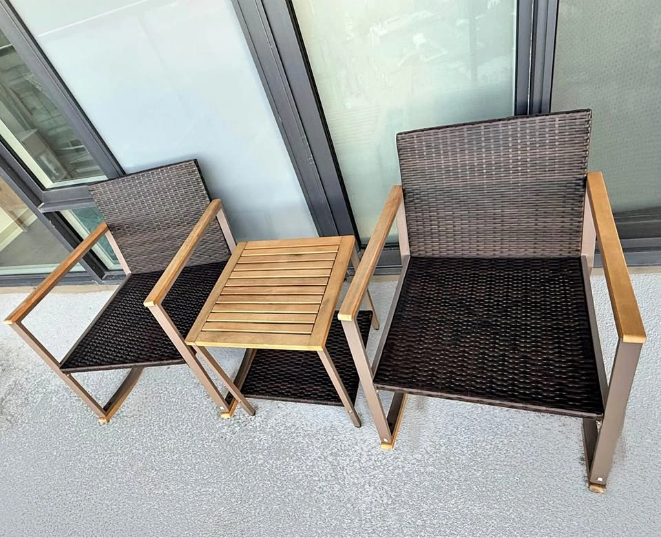 Outdoor bistro set - 2 rocking chairs and side table