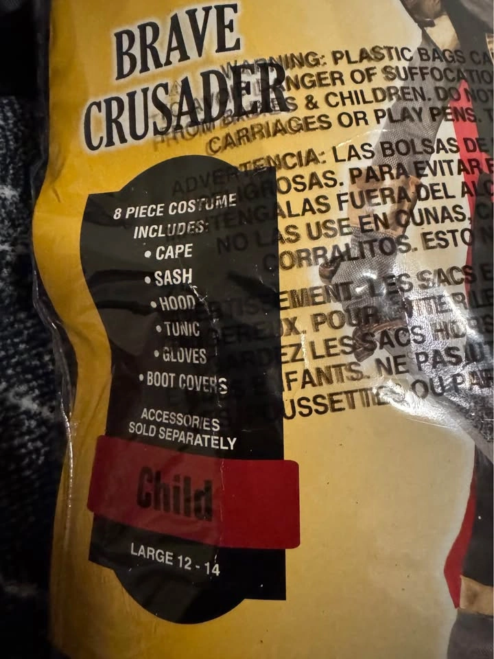 Brave Crusader Child Costume Size Large 12-14 - photo 2