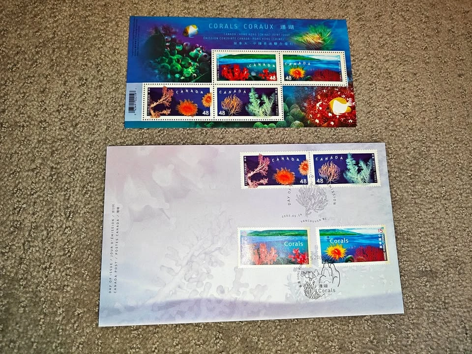 First Day Covers FDC - Canada-Hong Kong Corals Stamps Set