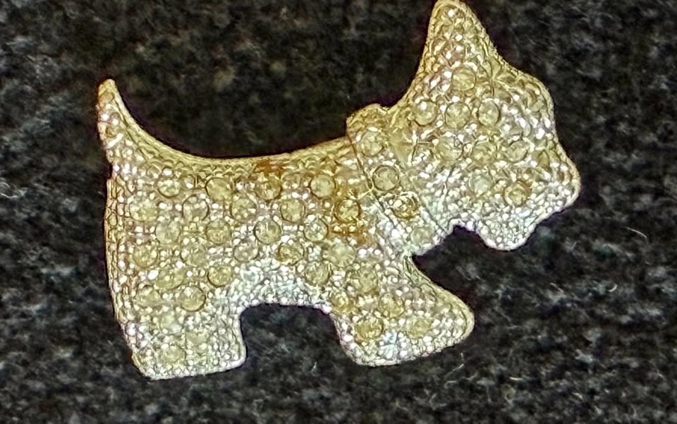 Rhinestone Scottie Dog Brooch