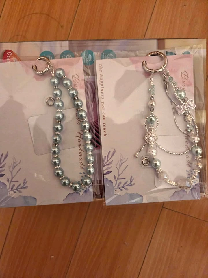2 packs of beaded phone charms from Busy Beads Handmade