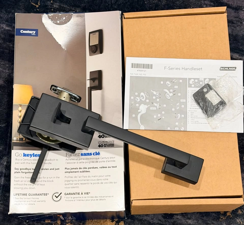 Nearly New Schlage Matte Black Exterior Entry Door Handleset - photo 2