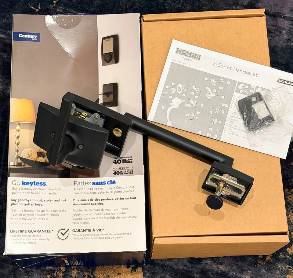 Nearly New Schlage Matte Black Exterior Entry Door Handleset - photo 3