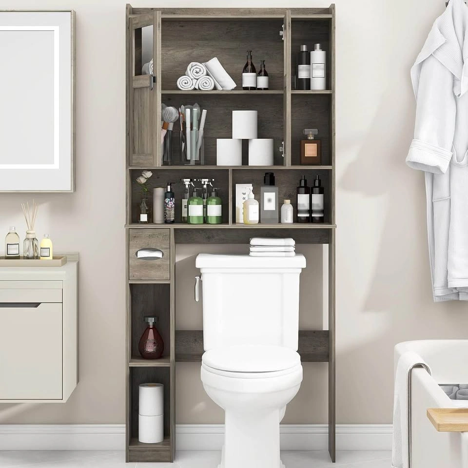 NEW Grey Over The Toilet Storage Bathroom Cabinet - photo 2