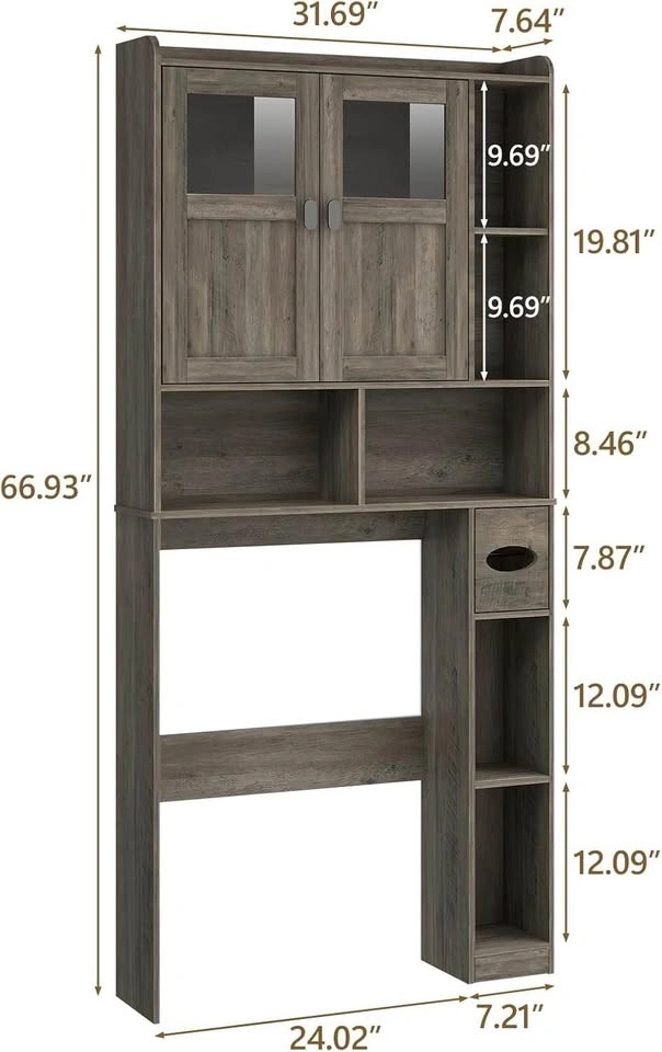 NEW Grey Over The Toilet Storage Bathroom Cabinet - photo 4