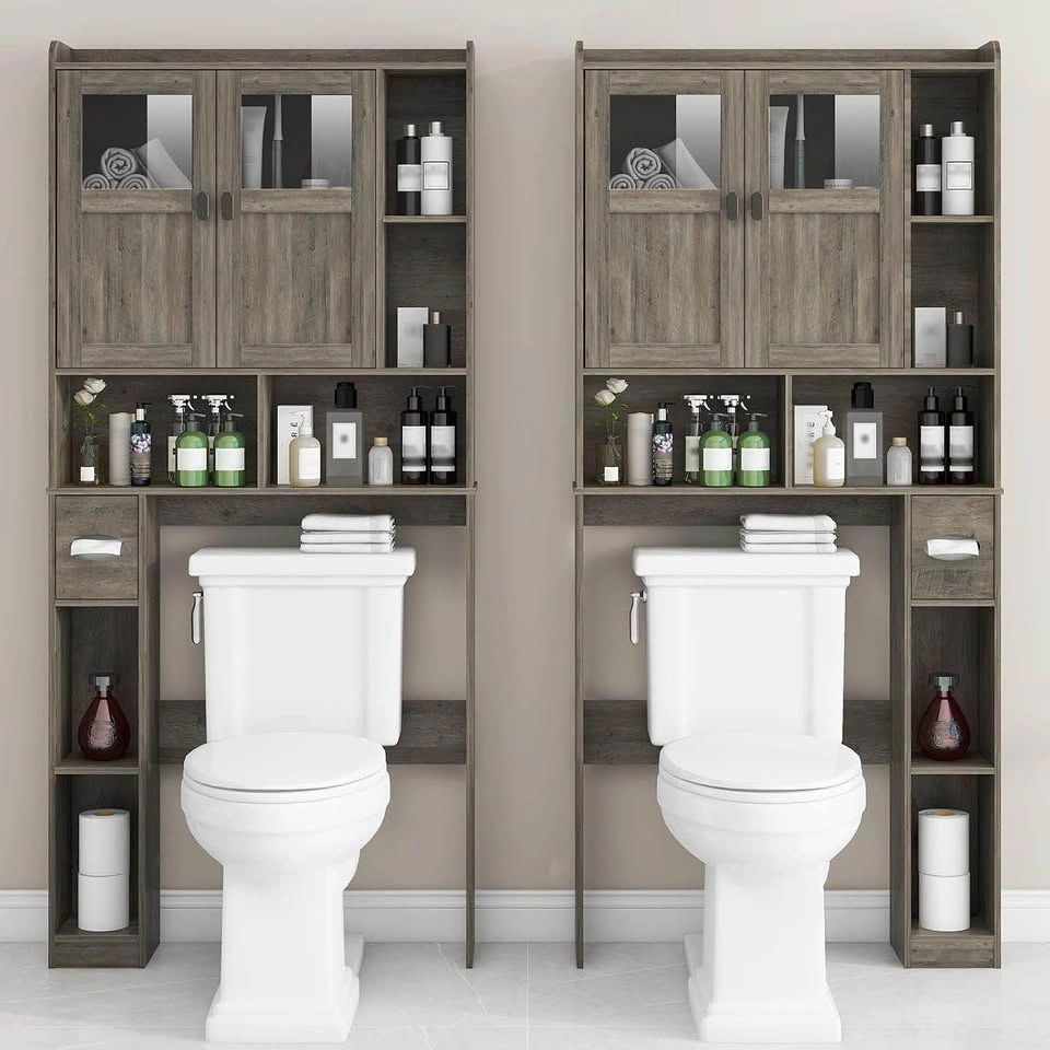 NEW Grey Over The Toilet Storage Bathroom Cabinet - photo 5