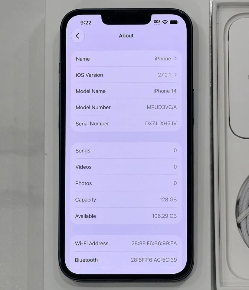 Nearly New 128GB Apple iPhone 14 - 100% Battery Health - photo 4