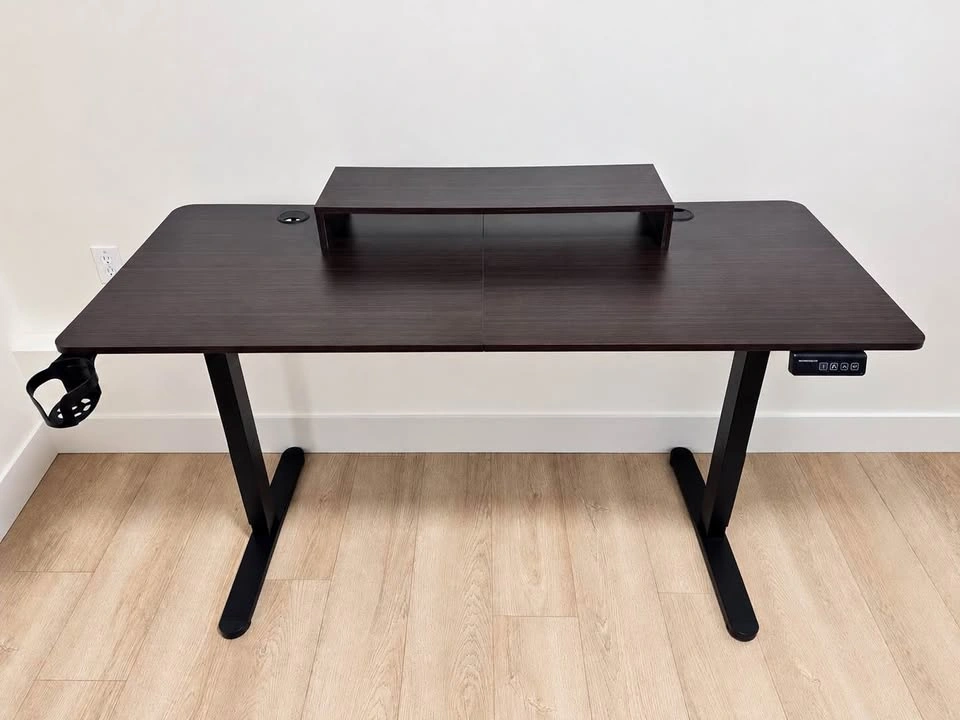 Adjustable Electric Standing Desk - 55" x 24" Dark Brown