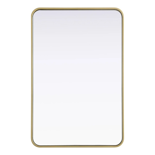Elegant Lighting Brass Rounded Rectangle Mirror 24" x 36"