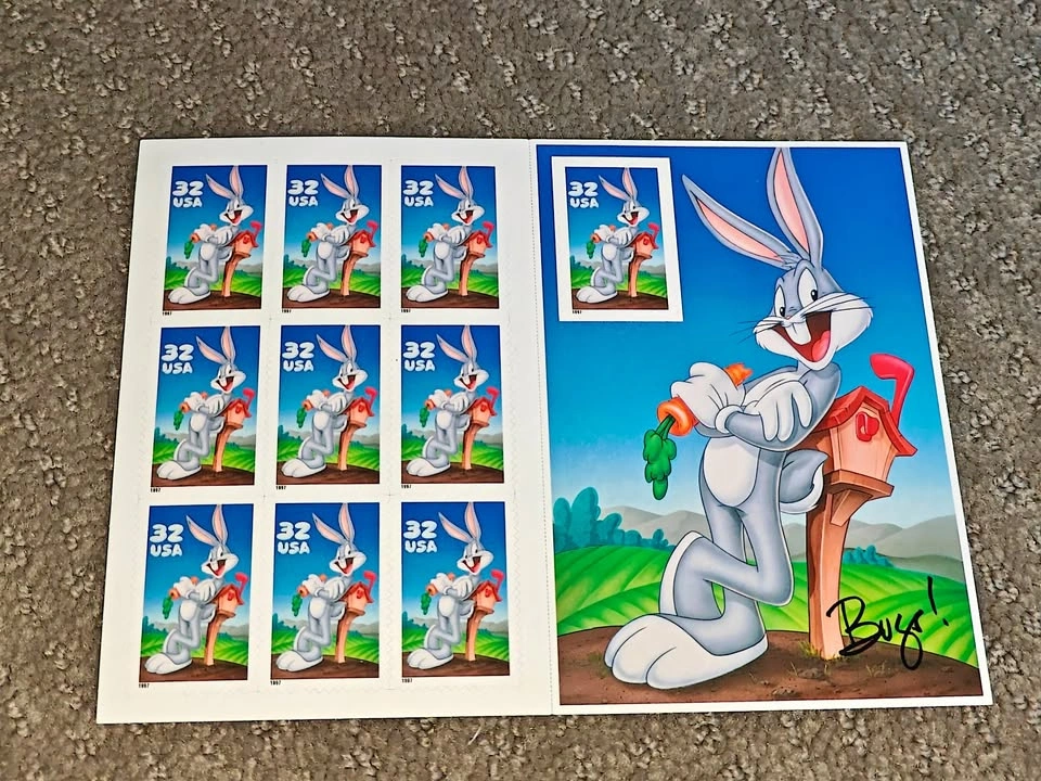 Stamp Sheet - 1997 Bugs Bunny USPS Looney Tunes Commemorative