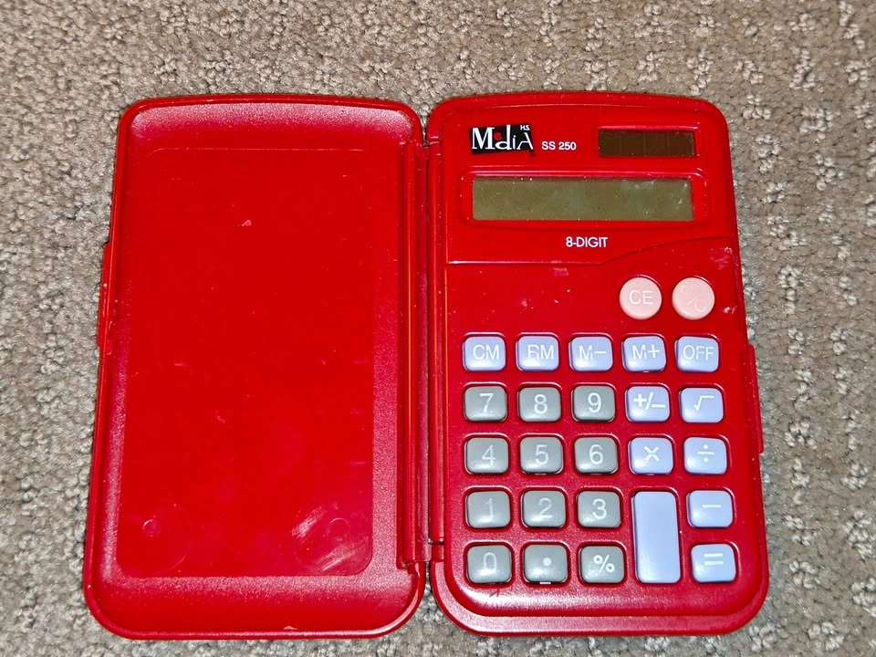 8 Digit Pocket Basic Calculator with Hinged Hard Cover