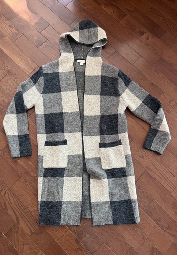 Women’s Hooded Open-Front Knit Cardigan Sweater w/ Pockets Buffa