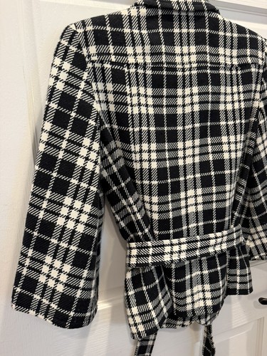 East 5th Black & White Belted Jacket 3/4 Sleeve Size M - photo 5