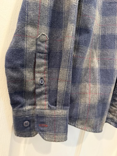 Mens LARGE Steel & Jelly British Design Blue & Gray Plaid Shirt - photo 4