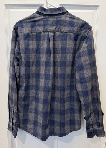 Mens LARGE Steel & Jelly British Design Blue & Gray Plaid Shirt - photo 5