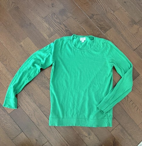 J Crew Long Sleeve Lightweight Sweater Sz LARGE Kelly Green