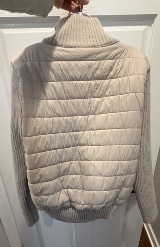 Women’s Large Beige Puffer Jacket with Knit Sleeves & Neck - photo 5