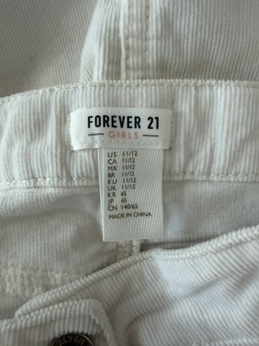 Forever 21 White Corduroy Button Front Mini Skirt Size 11/12 - photo 2