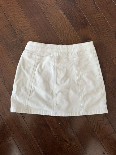 Forever 21 White Corduroy Button Front Mini Skirt Size 11/12 - photo 3