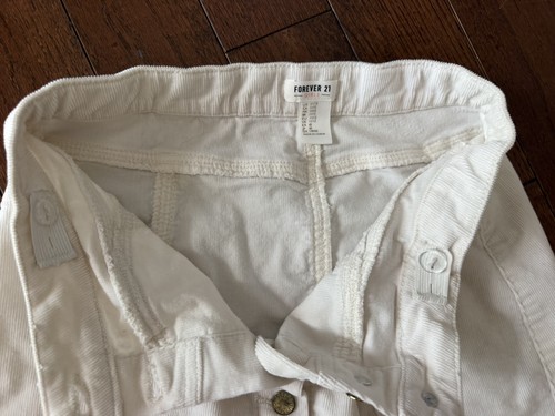 Forever 21 White Corduroy Button Front Mini Skirt Size 11/12 - photo 5