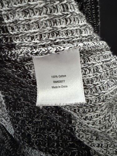 Women's LARGE Gray Striped Cotton Sweater - photo 3
