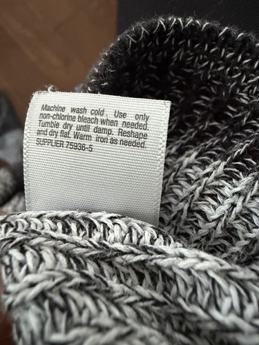 Women's LARGE Gray Striped Cotton Sweater - photo 4