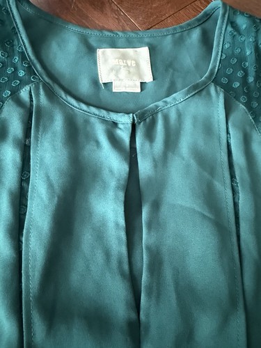 Anthropologie Teal Sleeveless Blouse Women’s SZ 6 Chiffon Lace - photo 2