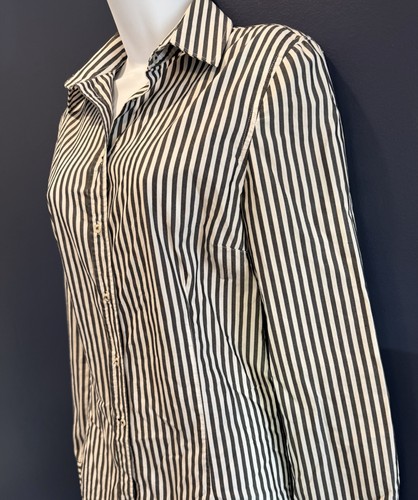 Zara Grey/White Striped Collared Button-Up Shirt - photo 2