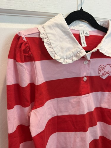 Janie & Jack Girls Size 10 Rugby Striped Heart Valentine Shirt - photo 4