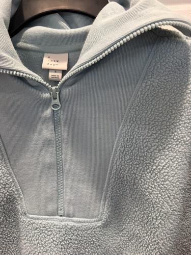 A New Day Women's Baby Blue Sherpa Quarter Zip Sweatshirt - photo 4
