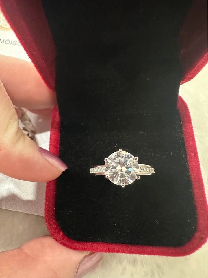Luxury 3CT Moissanite Engagement Ring | S925 | Size 5-9 - photo 2