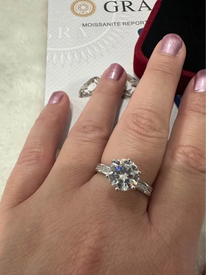 Luxury 3CT Moissanite Engagement Ring | S925 | Size 5-9 - photo 4