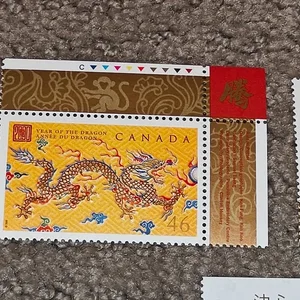 Check Embosser Examples Canada Post Lunar New Year Individual Stamps - Ox & Dragon | Karrot