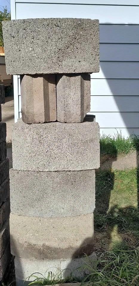Grey fireplace bricks