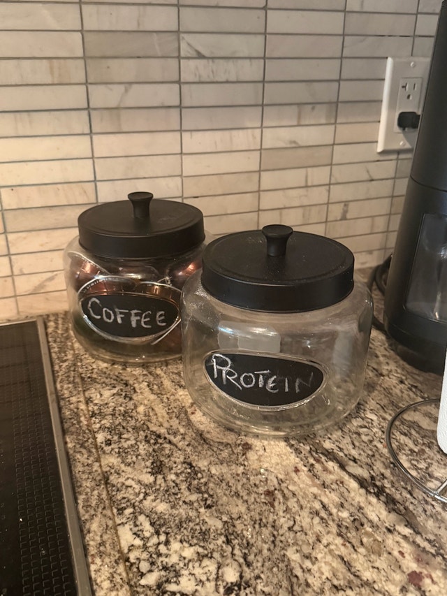 Glass Storage Jars (Set of 2) with Chalkboard Labels