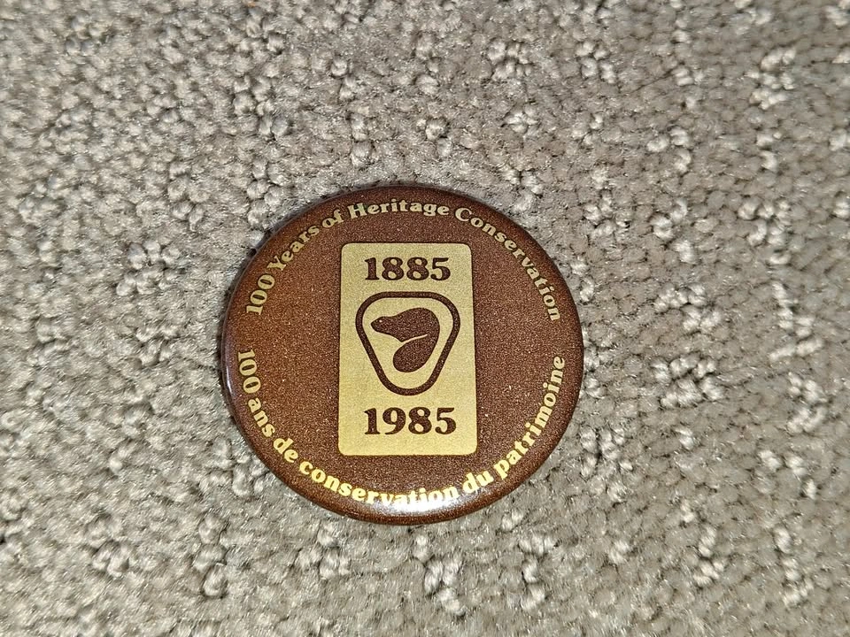 Vintage 1985 Parks Canada Centennial Pinback Button Pin Badge