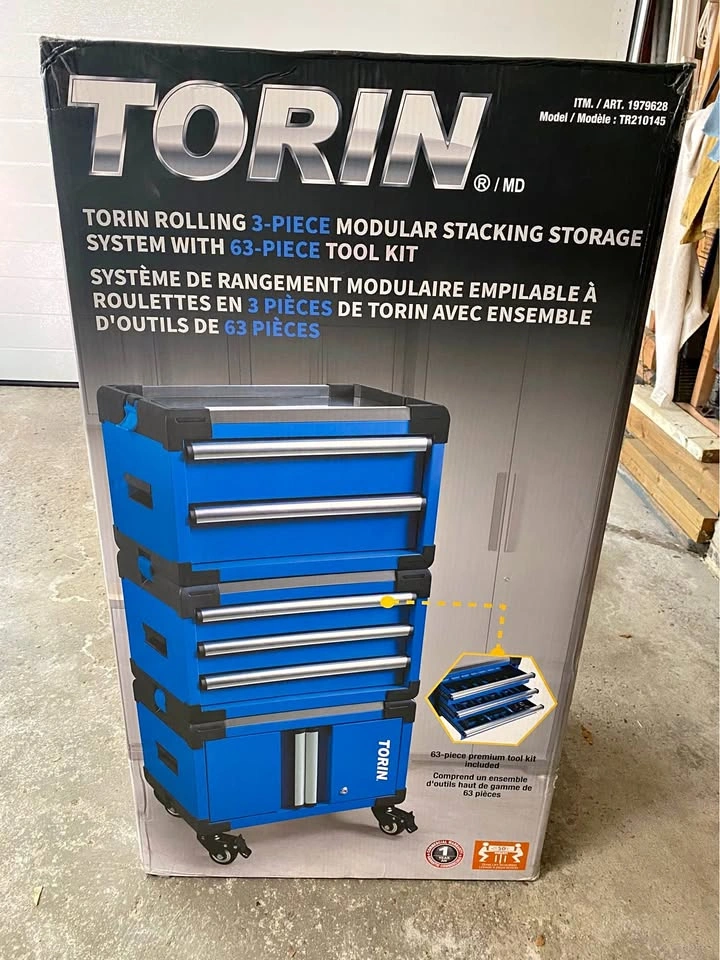 Brand new Torin modular tool chest with 63 piece tools
