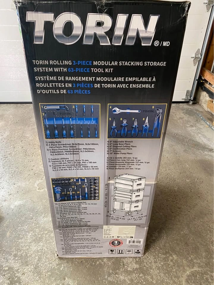 Brand new Torin modular tool chest with 63 piece tools - photo 2